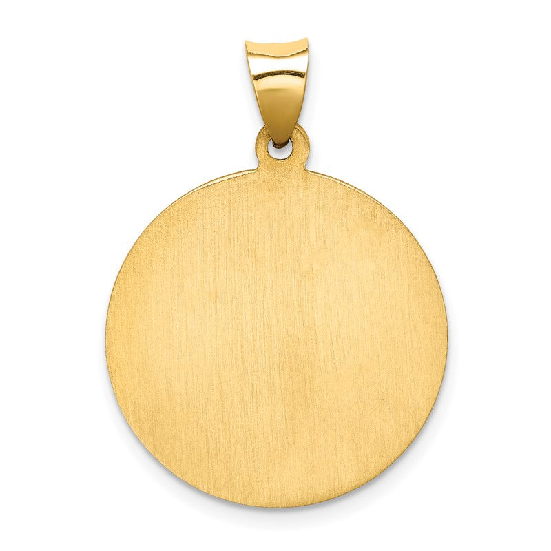 14k Polished and Satin Hollow Saint Jude Thaddeus Medal Round Pendant XR512