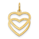 14K Polished Double Heart Pendant K2548