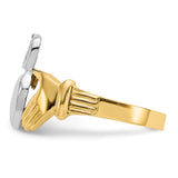 14k Two-tone Mens Polished Claddagh Ring D97