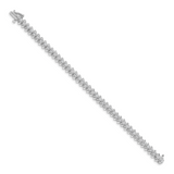 14k White Gold Complete 3.31 carat Round A Diamond Fancy Spiral 7 inch Tennis Bracelet X2004WA