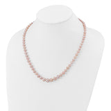 14k 4-8mm Purple Freshwater Cultured Pearl Graduated 18 inch Necklace XF388