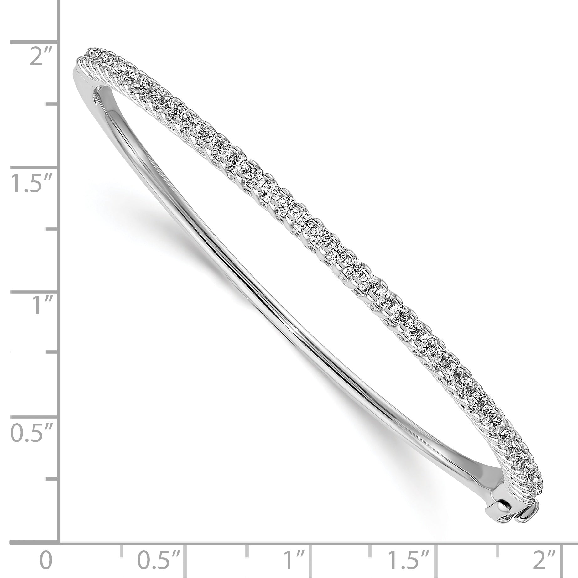 14k White Gold AAA Diamond Hinged Bangle XB321AAA