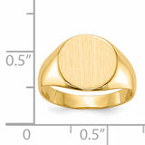 14k 10.5x11.0mm Closed Back Signet Ring RS277