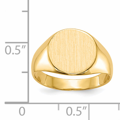 14k 10.5x11.0mm Closed Back Signet Ring RS277