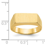 14k 15.0x7.0mm Open Back Mens Signet Ring C1527