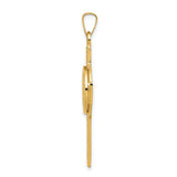 14k Polished Cross with St. Christopher Medal Pendant REL107