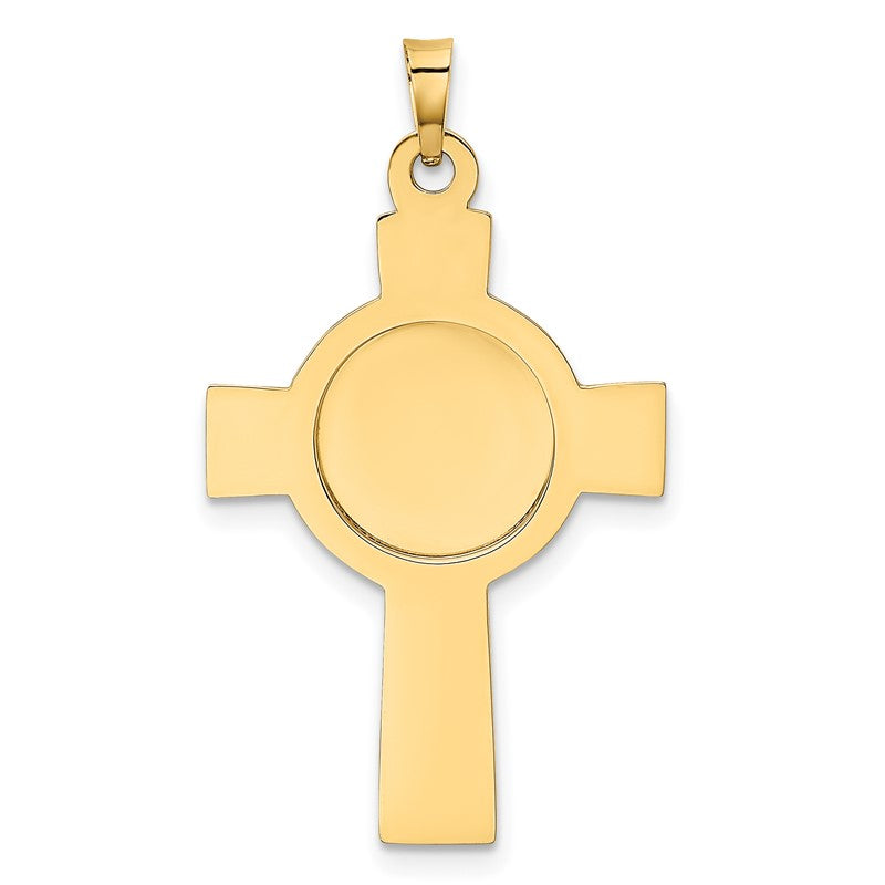 14k Polished Cross with St. Christopher Medal Pendant REL107