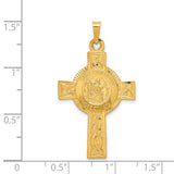 14k Polished Cross with St. Christopher Medal Pendant REL107