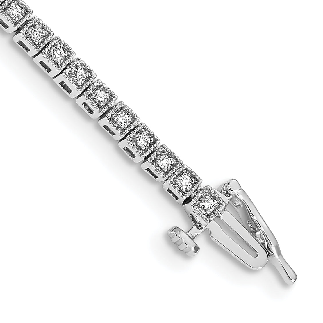 14k White Gold Complete 1/2 carat Diamond 7 inch Tennis Bracelet BM4664