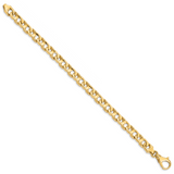 14K 20 inch 7.4mm Hand Polished Fancy Link with Fancy Lobster Clasp Chain LK178