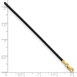 14k Yellow Clasp 1.5mm 16 inch Black Leather Cord Necklace XG250