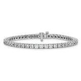 14k White Gold Complete 4.65 carat Round A Diamond 4-prong 7 inch Tennis Bracelet X734WA