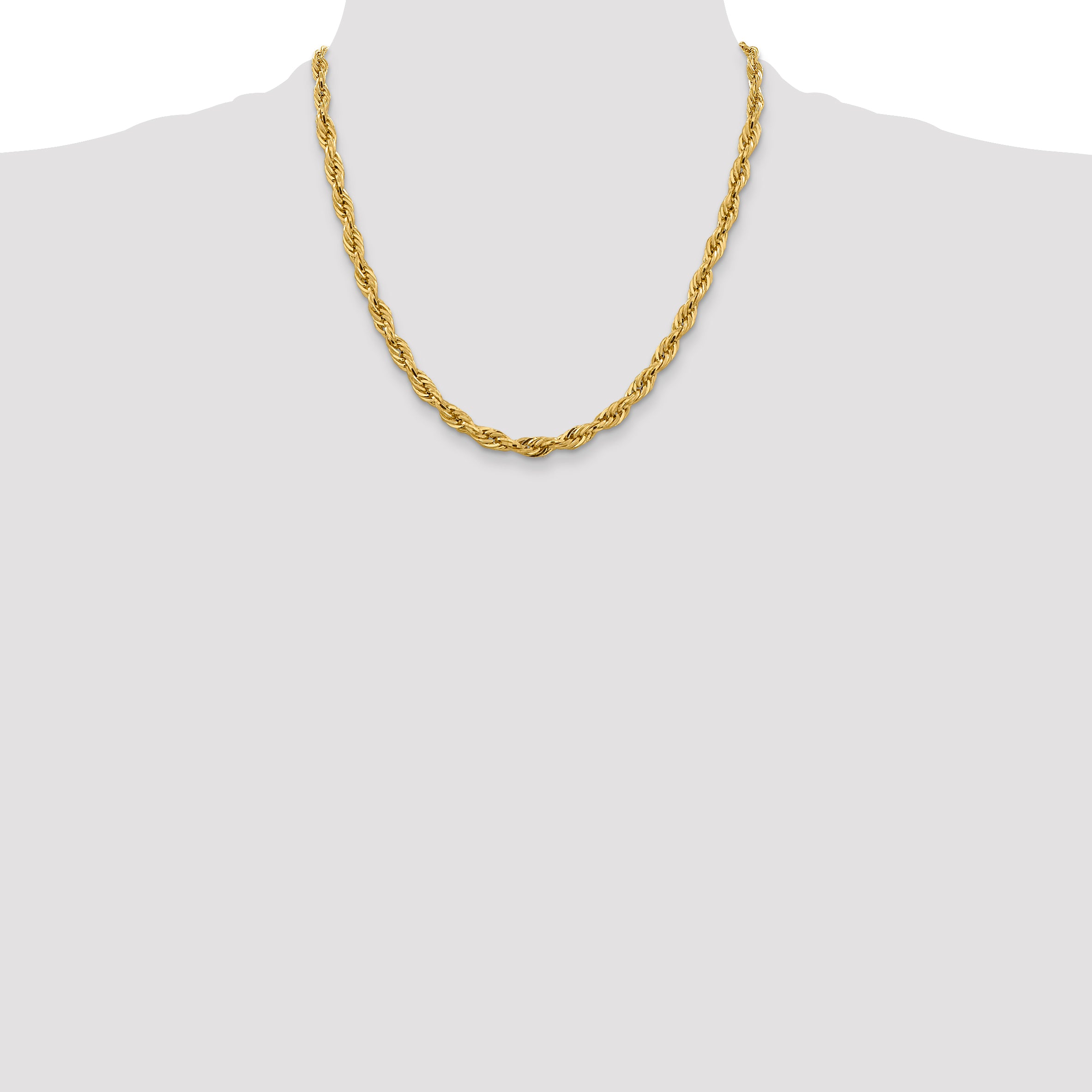 14K 26 inch 5.4mm Semi Solid Rope with Lobster Clasp Chain BC170