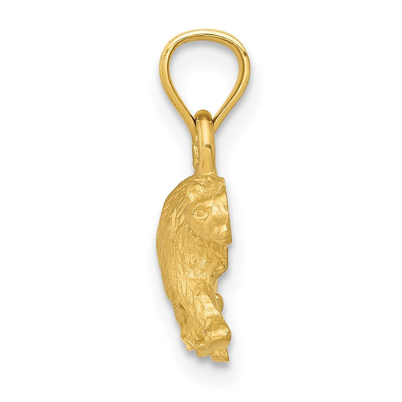 14K Satin Diamond-cut Bear Pendant K3320