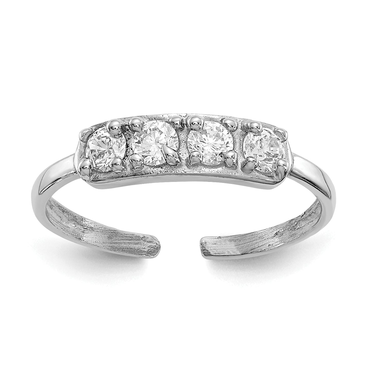 14k White Gold CZ Toe Ring K1532