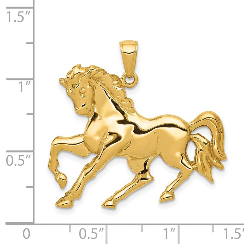 14k Horse Galloping Pendant C3499