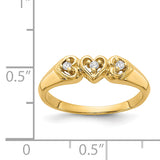 14k 1/20 carat VS Diamond Triple Heart Ring Y1738VS
