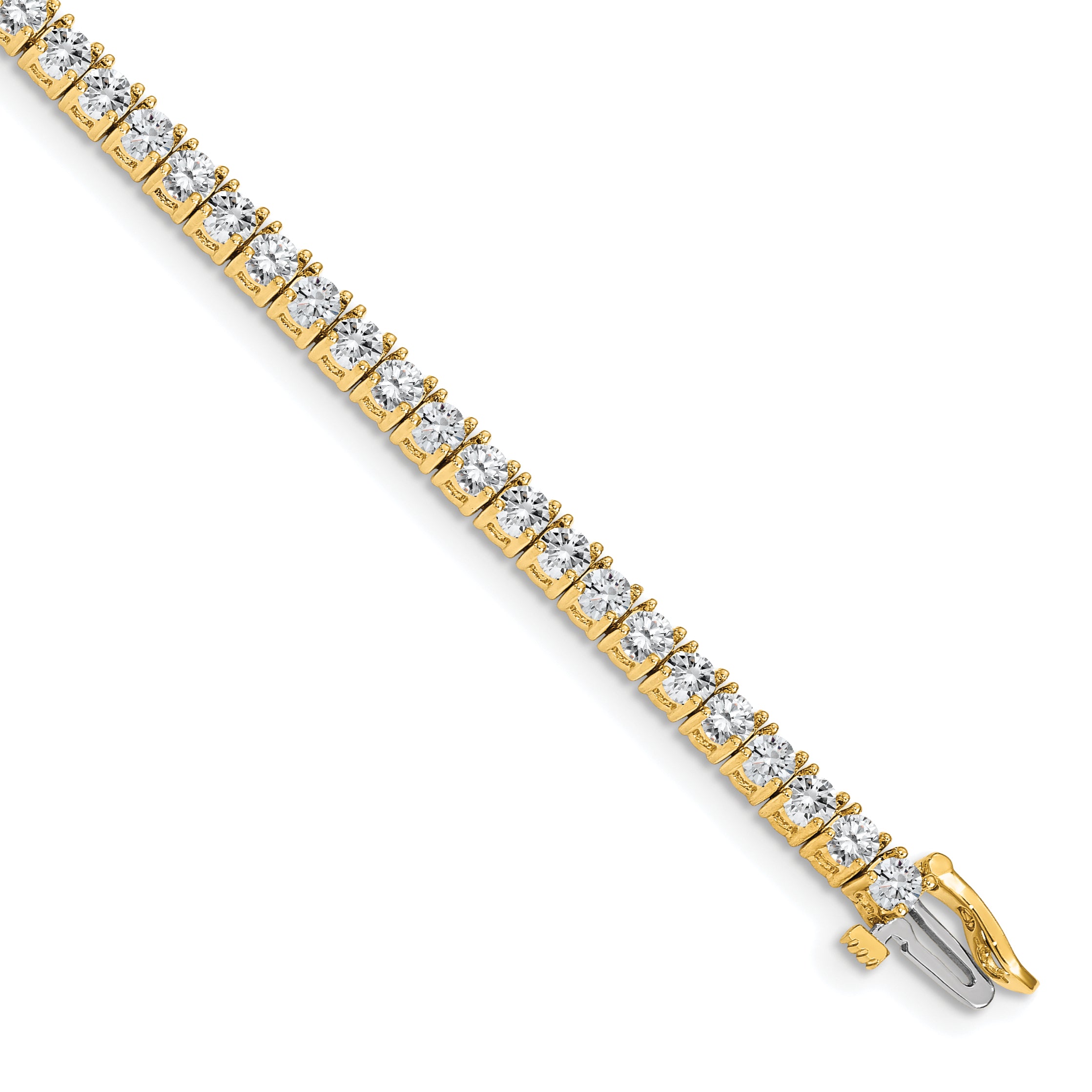 14k Complete 4.92 carat Round AA Diamond 4-prong 7 inch Tennis Bracelet X603AA