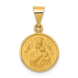 18k Polished and Satin Solid Our Lady of Perpetual Help Medal Round Pendant 18XR46