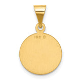 18k Polished and Satin Solid Our Lady of Perpetual Help Medal Round Pendant 18XR46