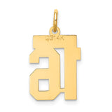 14k Small Satin Number 16 Charm LSS16