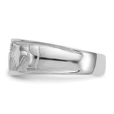 14k White Gold Ladies Polished Claddagh Band D3114