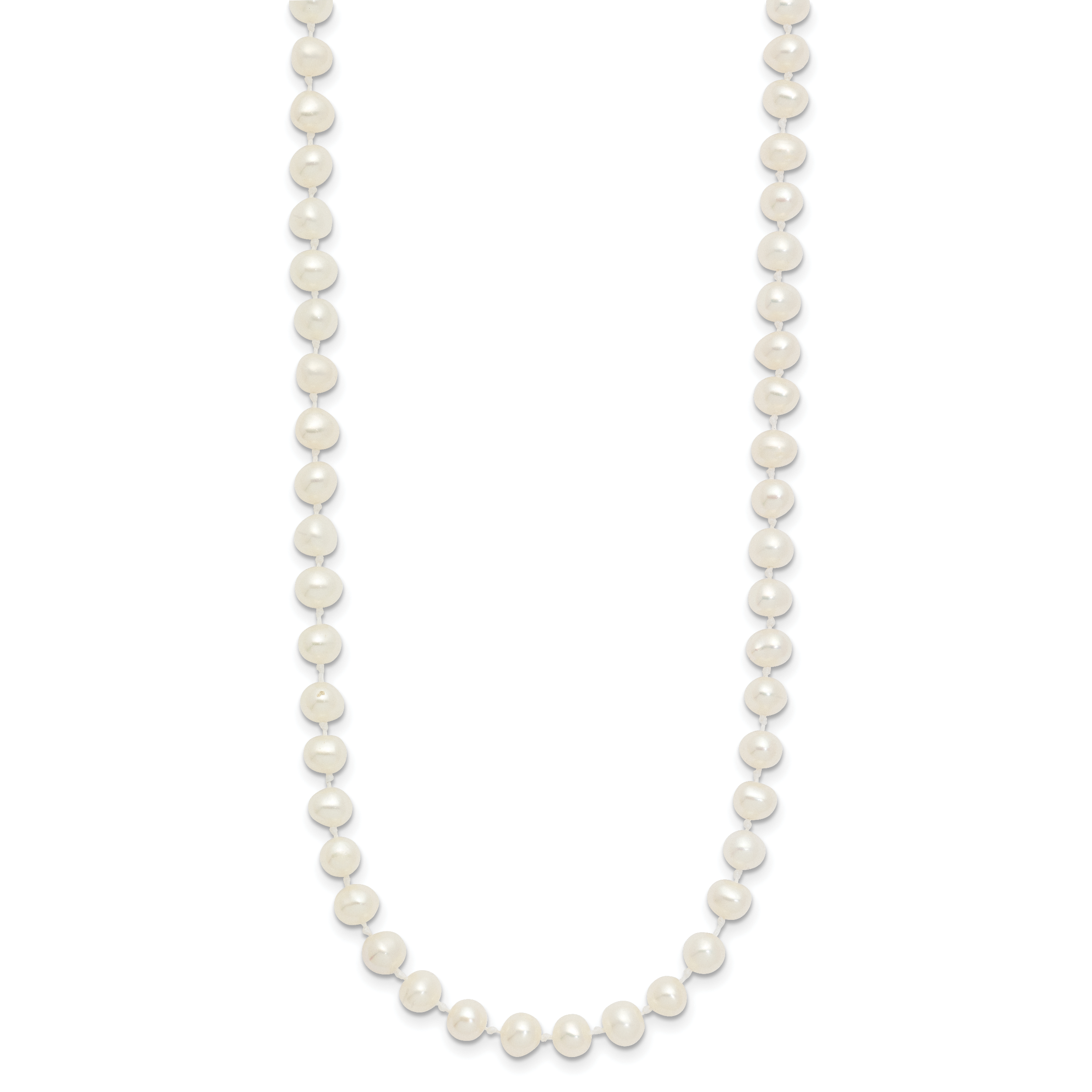14k 4-5mm White Semi-Round Freshwater Cultured Pearl 12 inch Necklace XF451