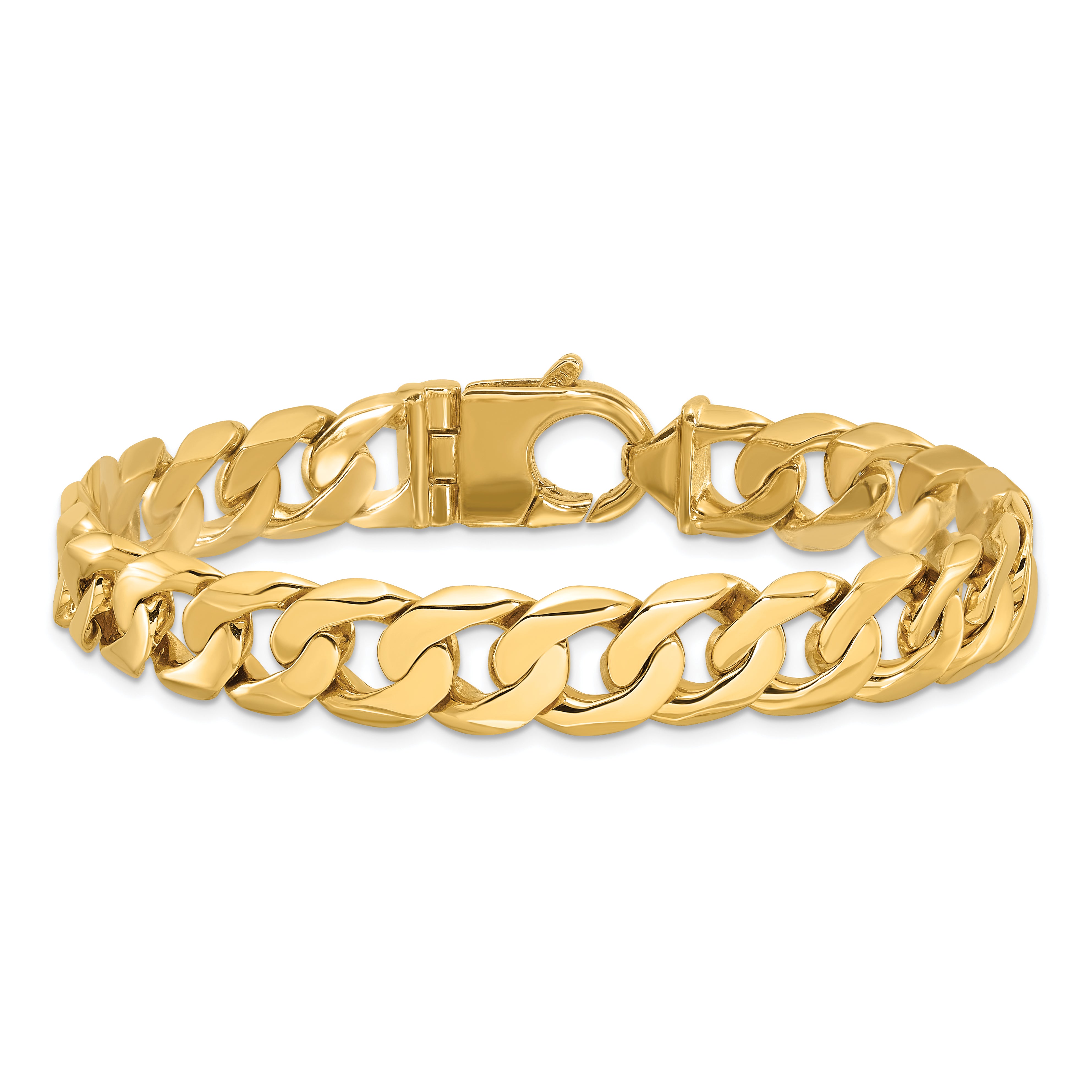 14K 20 inch 11mm Hand Polished Fancy Link with Fancy Lobster Clasp Chain LK665