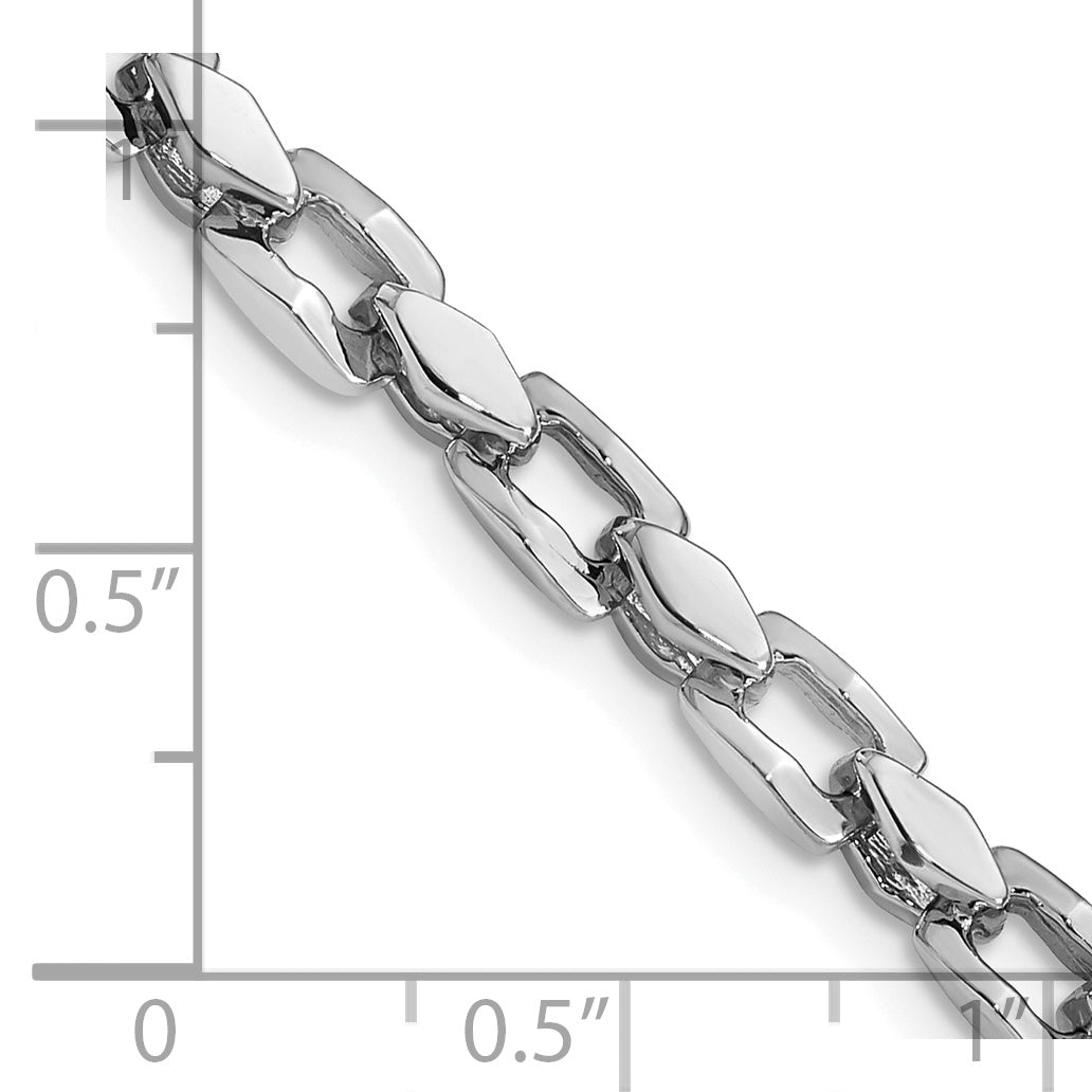 14K White Gold 18 inch 4.5mm Hand Polished Fancy Link with Fancy Lobster Clasp Chain WLK305