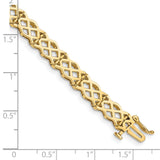 14K Polished Criss Cross Link 7.5 inch Bracelet FB1516
