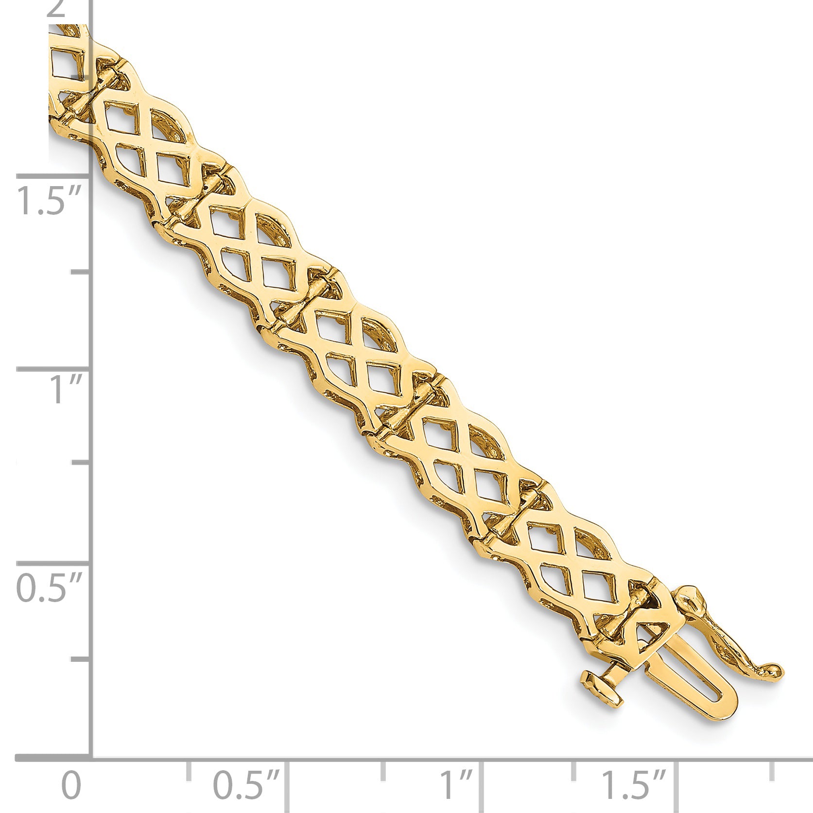 14K Polished Criss Cross Link 7.5 inch Bracelet FB1516