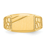 14k 13.0x8.5mm Open Back Mens Signet Ring CH165