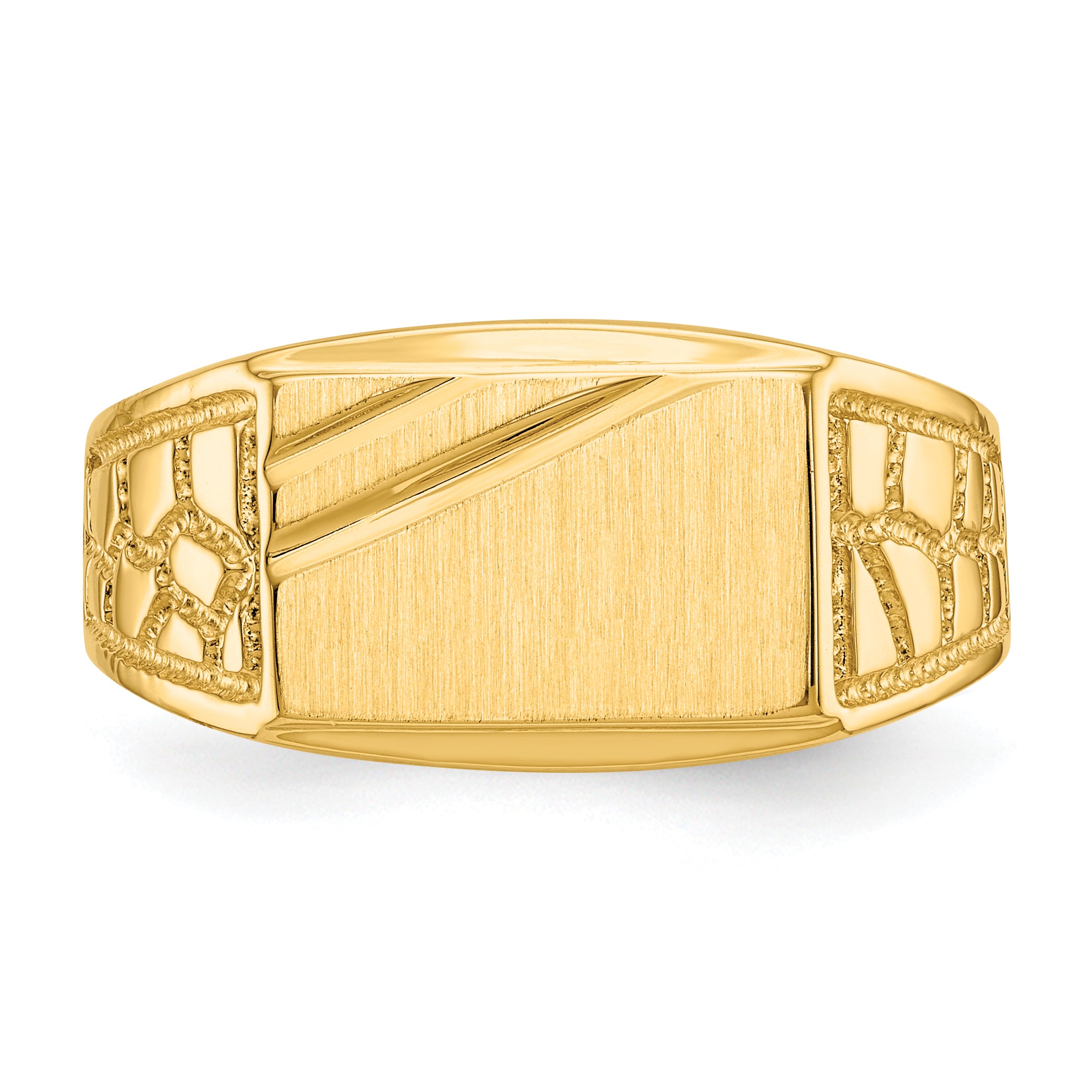 14k 13.0x8.5mm Open Back Mens Signet Ring CH165