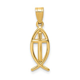 14k Cross Ichthus Fish Pendant XR424