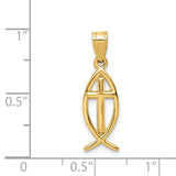 14k Cross Ichthus Fish Pendant XR424