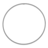 14k White Gold Polished Textured Twist 1.50mm Slip-on Round Bangle Bracelet DB543