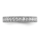 14k White Gold 3mm 3/8 carat Diamond Beaded Edge Band RM5628