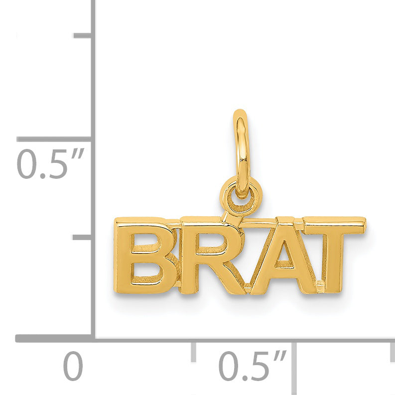 14K Polished BRAT Charm C1061