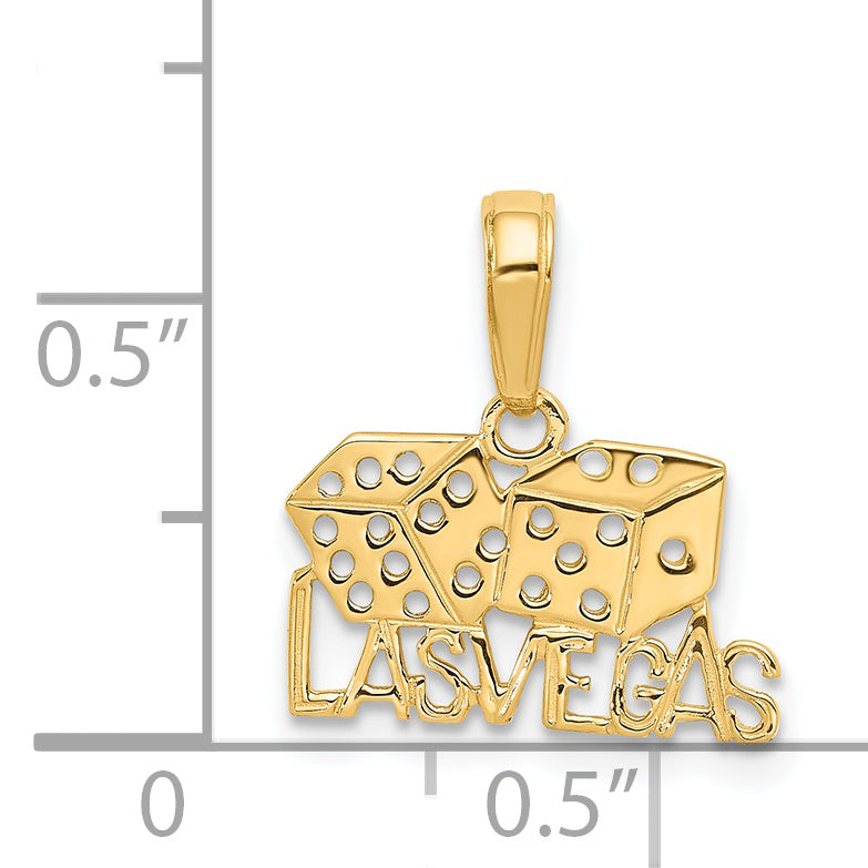 14k LAS VEGAS with Dice Pendant K2773