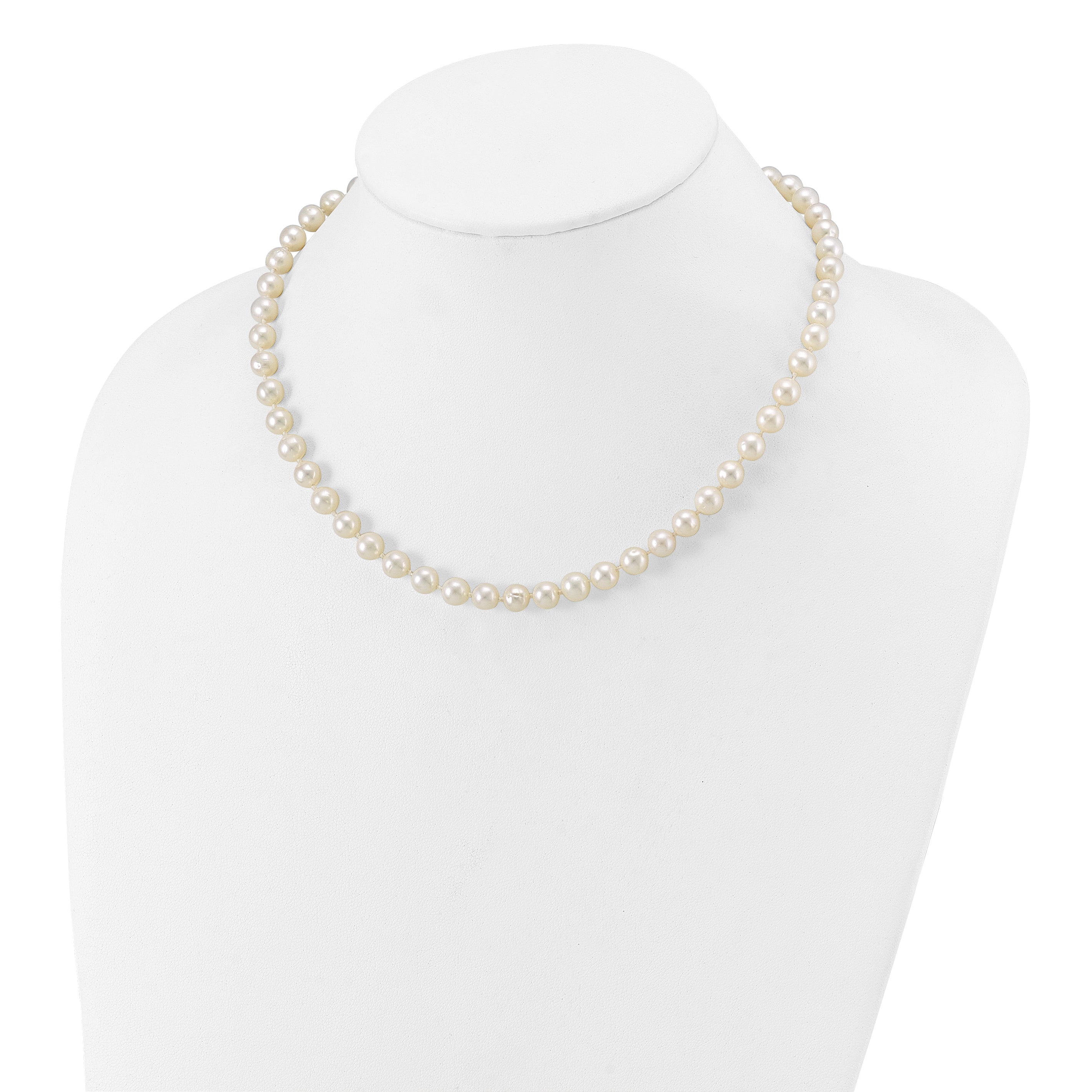 14k 6-7mm White Near-Round Freshwater Cultured Pearl 16 inch Necklace WPN060
