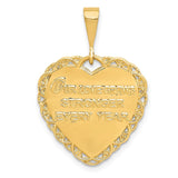 14k Reversible 25th ANNIVERSARY / OUR LOVE GROWS STRONGER EVERY YEAR Charm C1672