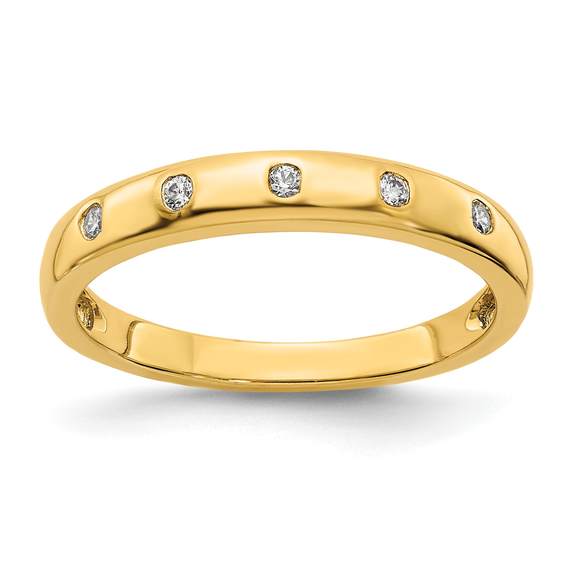 14k White Gold 3mm 5-stone 1/20 carat Diamond Band RM5620