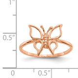 14k Rose Gold Polished Butterfly Ring K5774