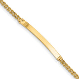 14k Polished Solid Chain/Solid Plate Two-Strand Rope 41x5mm Plate 7 inch ID Bracelet 012SD