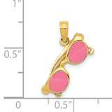 14k 3-D Pink Enameled Sunglasses with Moveable Sides Pendant K1863