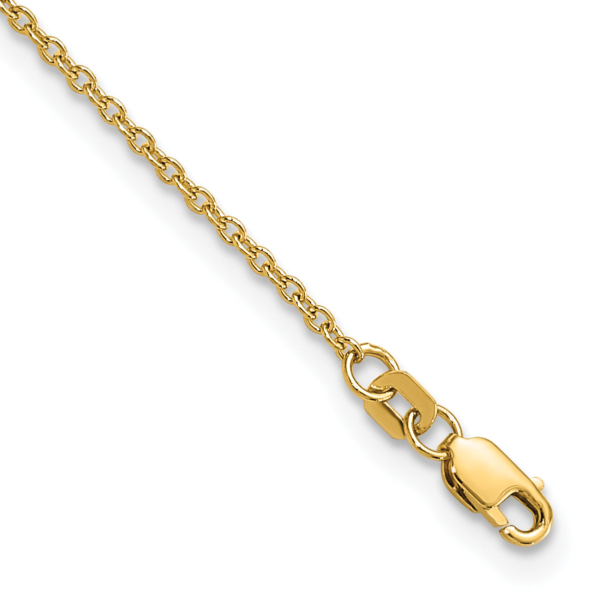 14K 10 inch 1.4mm Forzantine Cable with Lobster Clasp Anklet PEN328