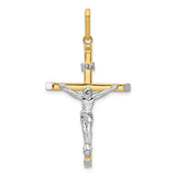 14k Two-tone Crucifix Pendant K4327
