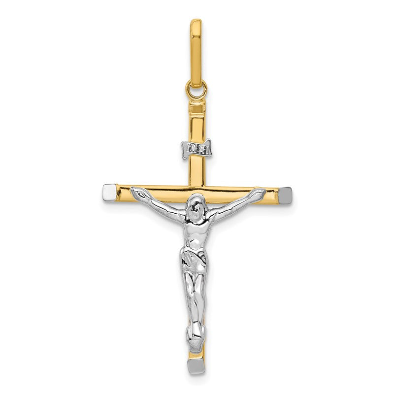 14k Two-tone Crucifix Pendant K4327