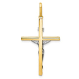 14k Two-tone Crucifix Pendant K4327