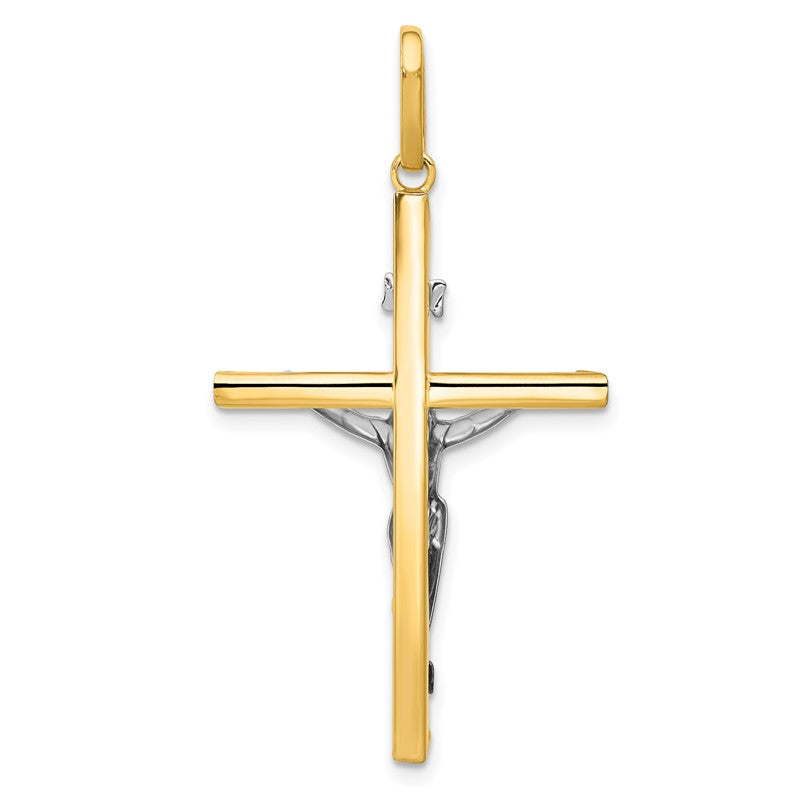 14k Two-tone Crucifix Pendant K4327